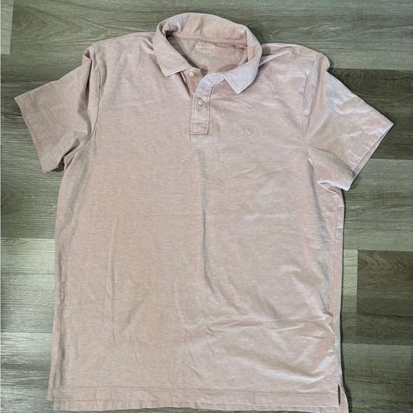 American Eagle Outfitters Other - American Eagle Men's Heathered Light Pink Polo Shirt